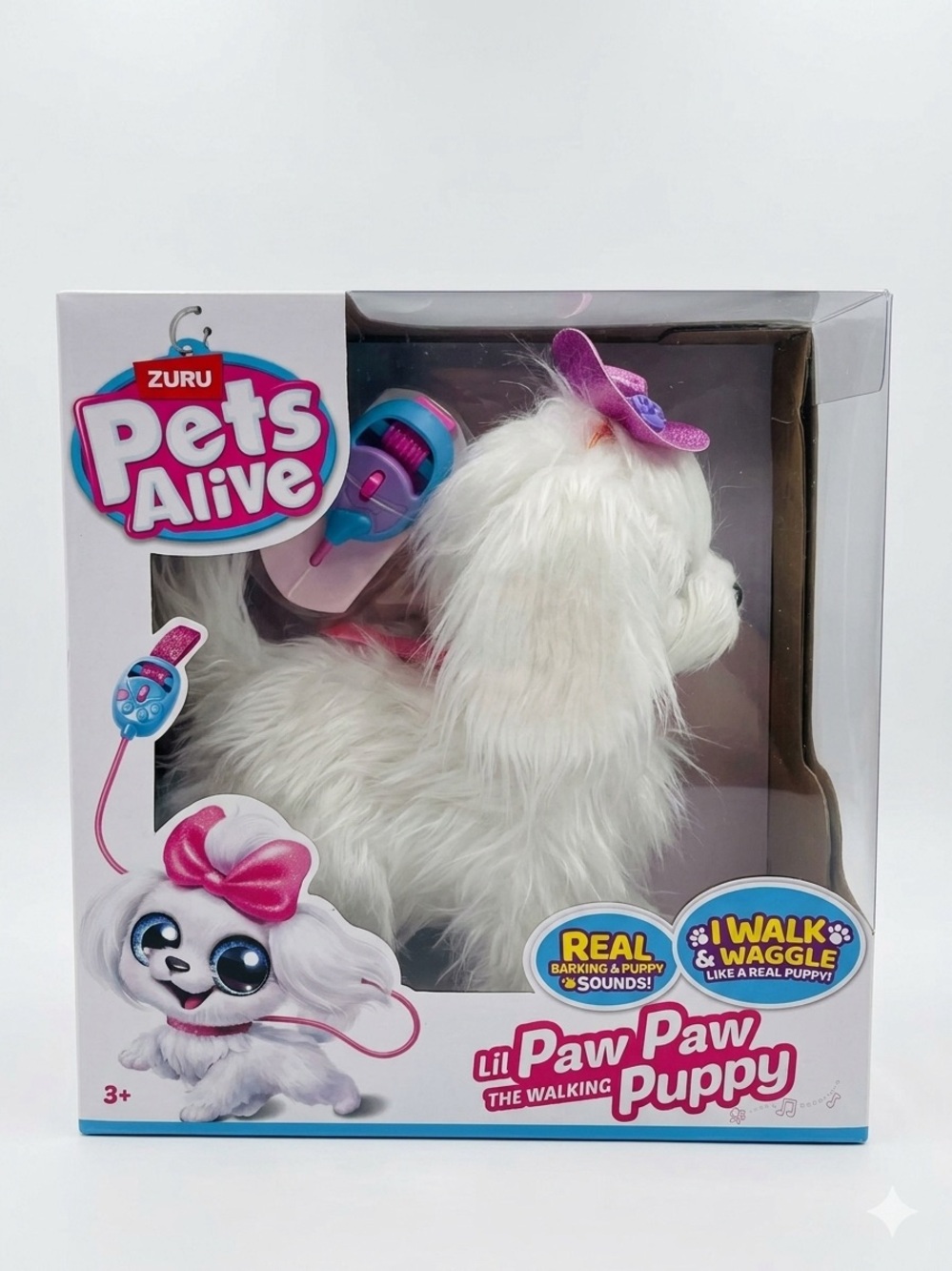 Lil Paw Paw Walking Puppy - White Plush Puppy